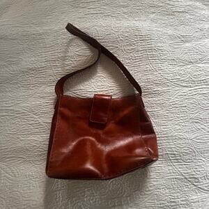 vintage Fossil Purse, tab closure, magnetic snap, internal zippered pockets